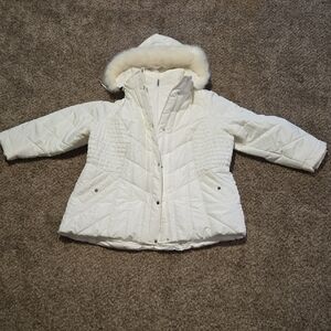 Susan Graver White Puffer Jacket with Hood